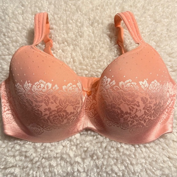 Soma Other - Soma Stunning Support Balconette Bra 36DD Coral Rose Lace Dots Adjustable Straps